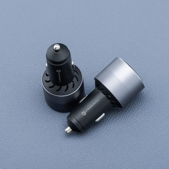 Forcell F-Energy Alu 85 W autós töltő, 2 × USB-C + USB-A, PD / QC 4.0 / SFC 2.0
