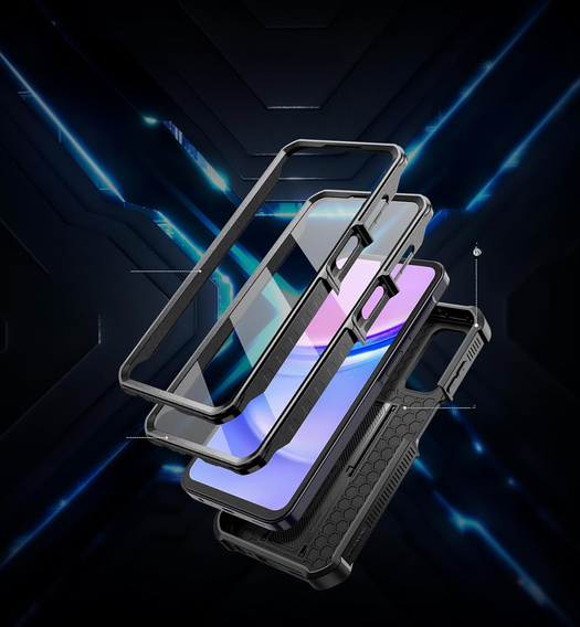 Páncélozott tok a Samsung Galaxy A15, Dexnor Full Body (Two Frames), fekete
