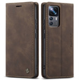 CASEME tok Xiaomi 12T / 12T Pro, Leather Wallet Case, barna