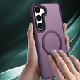 Tok Samsung Galaxy S21 FE-hoz, MagSafe, ERBORD Matt Case, sötétlila + képernyőüveg
