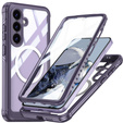 Tok Samsung Galaxy S25 FE-hoz, Shockproof, üveggel, MagSafe-hoz, lila