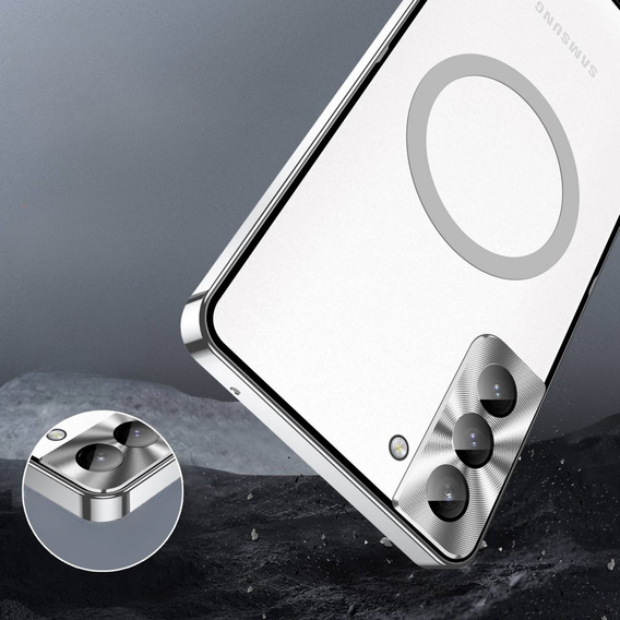 Kameravédő tok Samsung Galaxy S21 FE 5G, CamShield MagSafe, átlátszó / ezüst