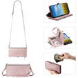 Pattintható tok a Xiaomi Redmi 14C / Xiaomi Poco C75, Wallet Zipper Pocket, rózsaszín