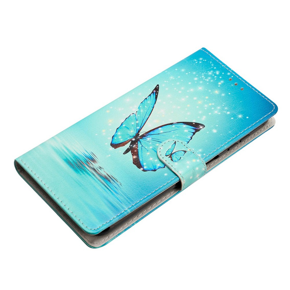Pattintható tok a Xiaomi 13 Lite, Wallet, butterfly, kék