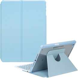 Billentyűzet tok iPad 11" 2025 A16 (11 gen.) / iPad 10.9" 2022 (10 gen.), Rotary 360° Leather, világoskék