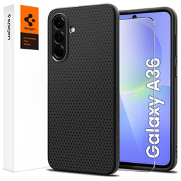A Spigen tok Samsung Galaxy A36 5G, Liquid Air, fekete + 9H edzett üveghez