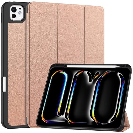 Tok iPad Pro 11" 2024 (5 gen.), Smartcase tolltartóval, rózsaszín