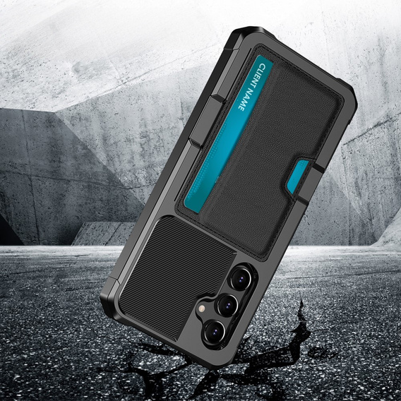 Tok Samsung Galaxy A55 5G, Card Holder Kickstand, fekete