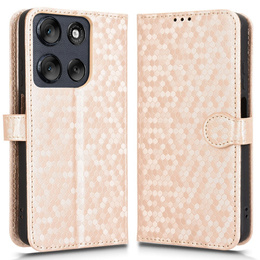 Flap tok Motorola Moto G56 5G, Wallet Rhombus, arany