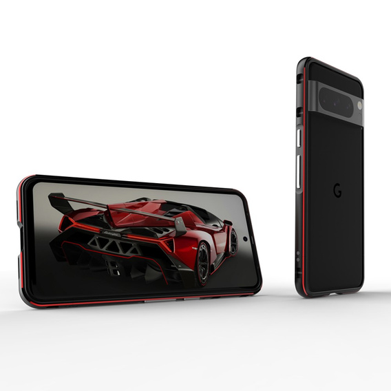 Tok Google Pixel 8 Pro, Armor Bumper, lencsevédővel, fekete / ezüst