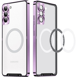 Kameravédő tok Samsung Galaxy S21 FE 5G, CamShield MagSafe, átlátszó / lila