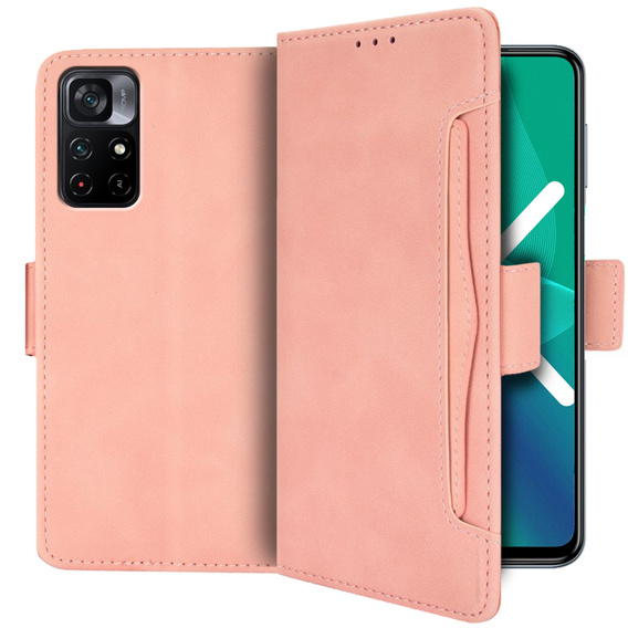Pattintható tok a Xiaomi Poco M4 Pro 5G / Redmi Note 11S 5G, Card Slot, rózsaszín