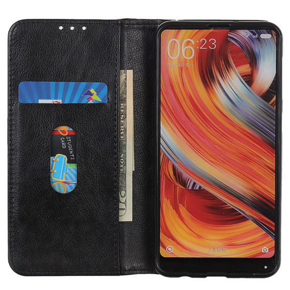 Telefontok a Samsung Galaxy S24 Ultra, Wallet Litchi Leather, fekete
