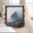 Tojás Samsung Galaxy Z Flip7 FE / Z Flip6, CASEME Litchi Leather, lila