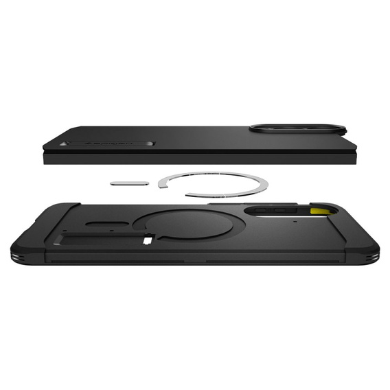 Spigen tok Samsung Galaxy S25 Edge készülékhez, Tough Armor Mag Mag MagSafe, fekete + 9H edzett üveg