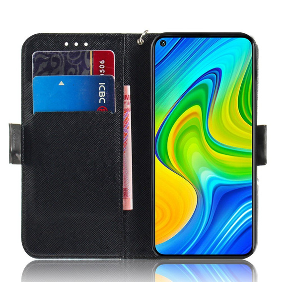 Pattintható tok a Xiaomi Redmi Note 9, Wallet, Mandala Flower