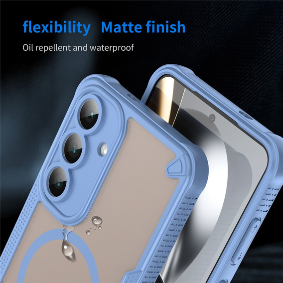 Páncélozott tok Samsung Galaxy S25 FE készülékhez, MagSafe, matt fekete