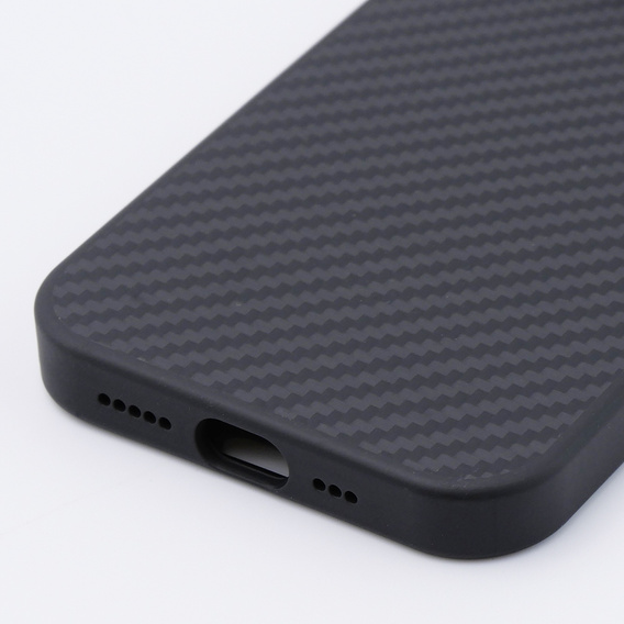 Tok iPhone 15 Pro, Aramid Fiber Cover, fekete