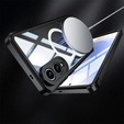 Tok Samsung Galaxy S25 Edge-hoz, Shockproof, üveggel, MagSafe-hoz, fekete