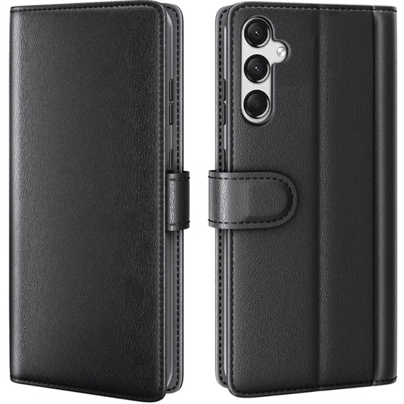 Pattintható tok Samsung Galaxy A25 5G, Split Leather, fekete