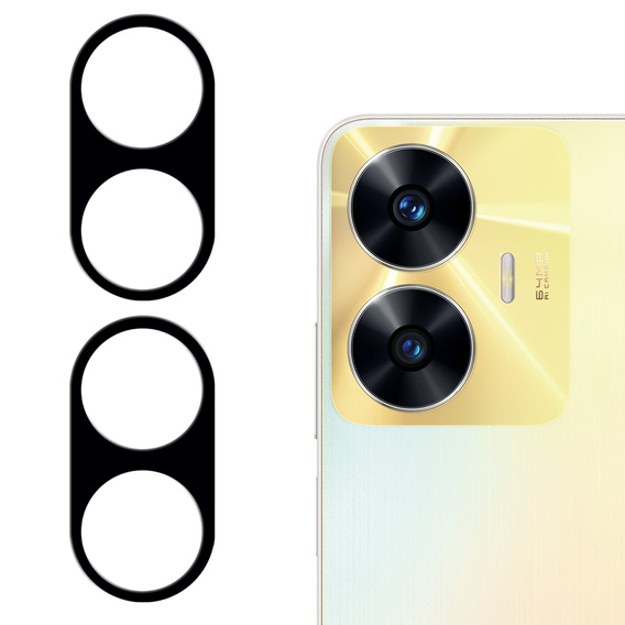2x ERBORD edzett üveg a kamera számára, hogy Realme C55, fekete