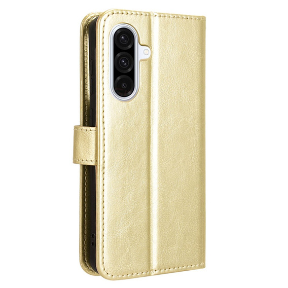 Pattintható tok a Samsung Galaxy A56, Crazy Horse Wallet, arany
