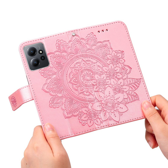Pattintható tok a Xiaomi Redmi Note 12 4G, Mandala Flower, rózsaszín