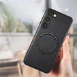 Telefontok a Samsung Galaxy S23, Leather Hybrid MagSafe, fekete