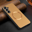 Telefontok a Samsung Galaxy S24 FE, Leather Hybrid MagSafe, arany