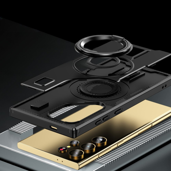 Telefontok a Samsung Galaxy S25 Ultra, Kickstand Ring, fekete