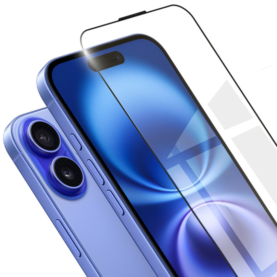 3D edzett üveg iPhone 16 készülékhez, fekete