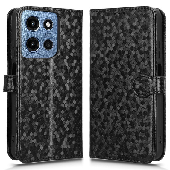Flap tok Motorola Moto G86 Power 5G, Wallet Rhombus, fekete