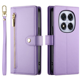Pattintható tok a Xiaomi Redmi Note 14 Pro 5G / Poco X7 5G, Wallet Zipper Pocket, lila