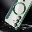 Pattintható tok a Samsung Galaxy S24, RFID Wallet MagSafe CamShield, zöld