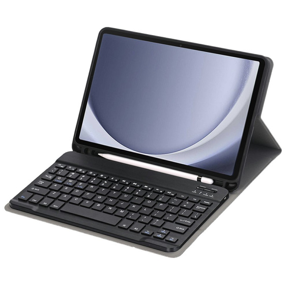 Tok + billentyűzet Samsung Galaxy Tab A9+, Leather Pen Slot, fekete