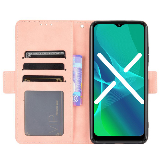 Pattintható tok a Samsung Galaxy A03s, Card Slot, rózsaszín