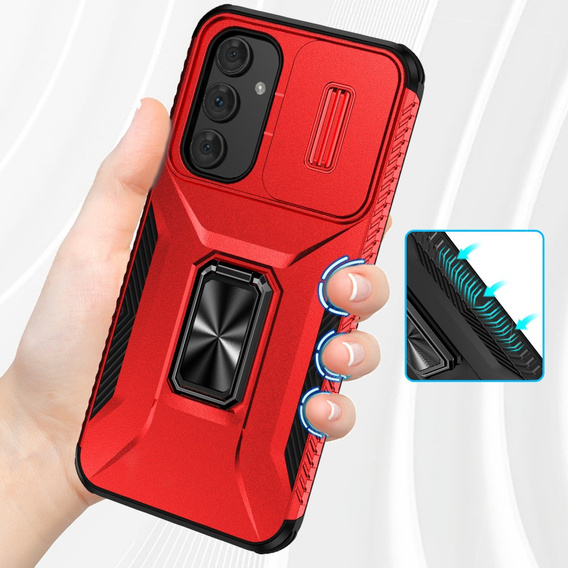 Páncélozott tok Samsung Galaxy A54 5G, páncélozott Slide Ring, piros