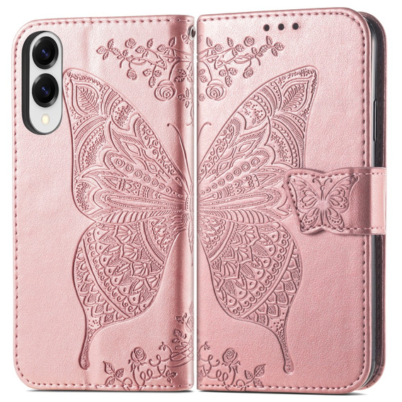 Pattintható tok a Samsung Galaxy S25 Edge, Butterfly, rózsaszín rose gold