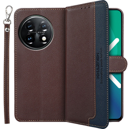 Pattintható tok a OnePlus 11 5G, KHAZNEH RFID, Dual Color, barna