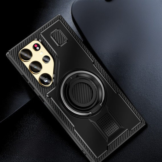 Telefontok a Samsung Galaxy S25 Ultra, Kickstand Ring, fekete