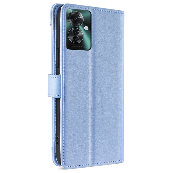 Pattintható tok a Oppo Reno 11F 5G, Wallet Zipper Pocket, kék