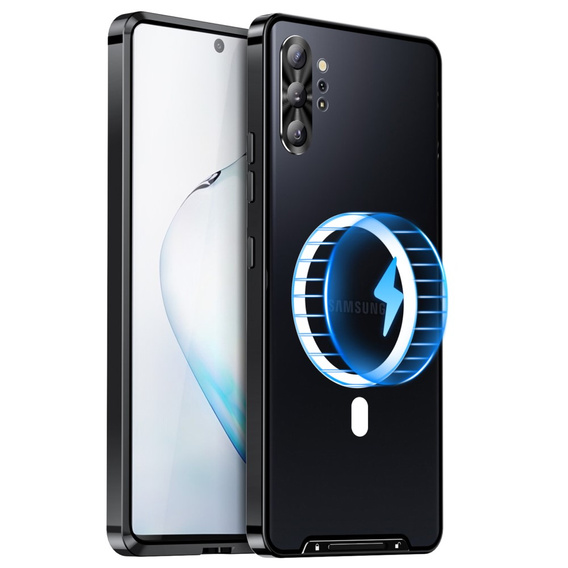Kameravédő tok Samsung Galaxy Note 10+ Plus, CamShield MagSafe, átlátszó / fekete