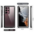 Tok Samsung Galaxy S23 Ultra készülékhez, Shockproof, fóliával, fekete