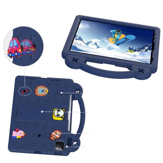 Gyermek tok iPad 10.9 2022 10 Gen, Cute Patterns, állvánnyal, sötétkék