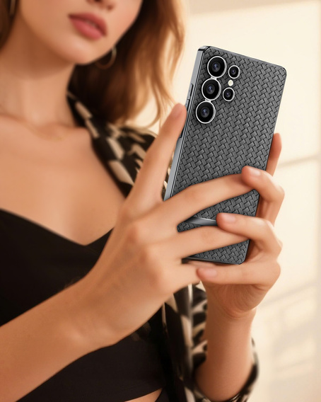 Telefontok a Samsung Galaxy S25 Ultra, GKK Woven Leather, szürke