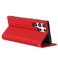 Bőr tok a Samsung Galaxy S22 Ultra, ERBORD Grain Leather, piros