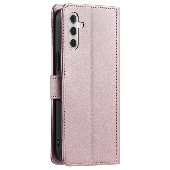 Flap tok Samsung Galaxy A55 5G, Rhombus Crossbody Leather, rózsaszín rose gold