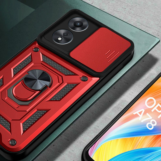 Telefontok a Oppo A78 4G, CamShield Slide, piros