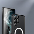 Kameravédő tok Samsung Galaxy S23 Ultra, CamShield MagSafe, átlátszó / fekete