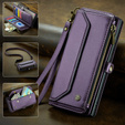 Tok CASEME Samsung Galaxy S25 Ultra, RFID Leather Wallet, vállpánttal, lila